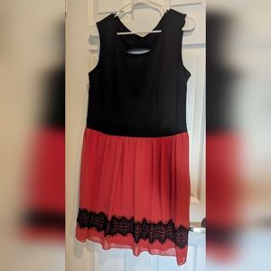 Red and black dress